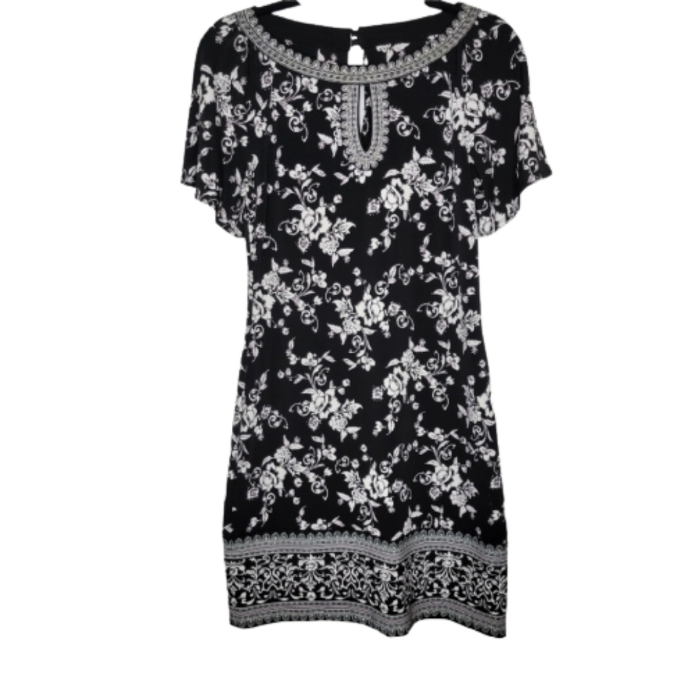 White House Black Market Floral Knit Shift Dress - Picture 3 of 14